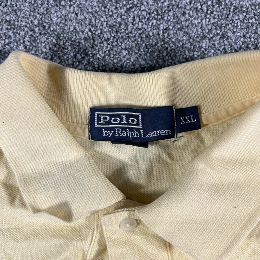 Polo Ralph Lauren Mesh Polo Shirt Yellow Pony Short Sleeve Men's XXL
